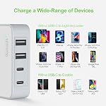 Nekmit USB C Charger, Thin Flat 52W 4-Port Fast Wall Charger with Two 20W Power Delivery PD 3.0 and 2 USB Port for iPhone 14/14 Mini/14 Pro/14 Pro Max, Pixel, iPad Pro, AirPods Pro and More (White)