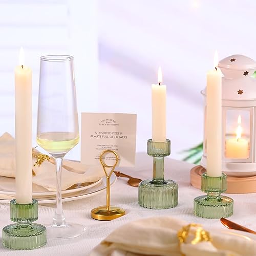 Miniatura 4 de Portavelas a granel, juego de 6 portavelas de combinación verde, candelabros de cristal para bodas, centros de mesa, decoración del hogar