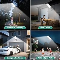 Vista 6 de 12000W Solar Street Lights Outdoor Waterproof, Large Solar Parking Lot Light Dusk to Dawn with Radar Motion Sensor and Remote Control, Pole or Wall