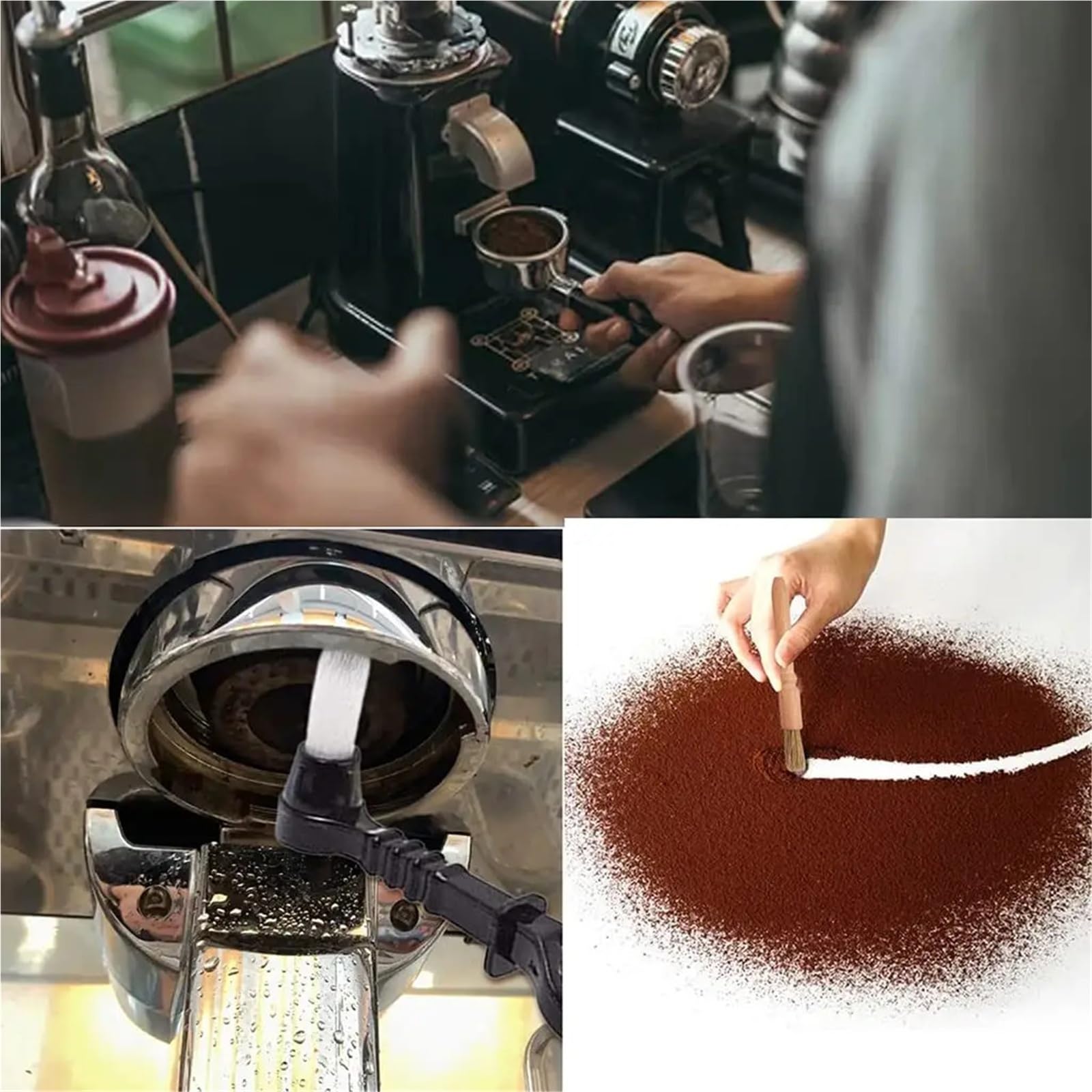 Compatible con todos los molinillos de café y máquinas de café expreso, kit de limpieza de cepillos for café de 4/5 piezas(Set B)