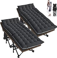 Vista 14 de ABORON Catre de Campamento para Adultos de 28" Extra Ancho, Paquete de 2 Catres Oxford 1200D Resistentes para Dormir, Cama de Campamento Plegable