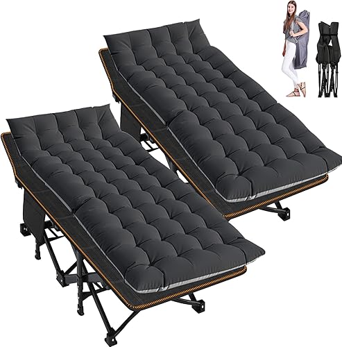 ABORON Catre de Campamento para Adultos de 28" Extra Ancho, Paquete de 2 Catres Oxford 1200D Resistentes para Dormir, Cama de Campamento Plegable