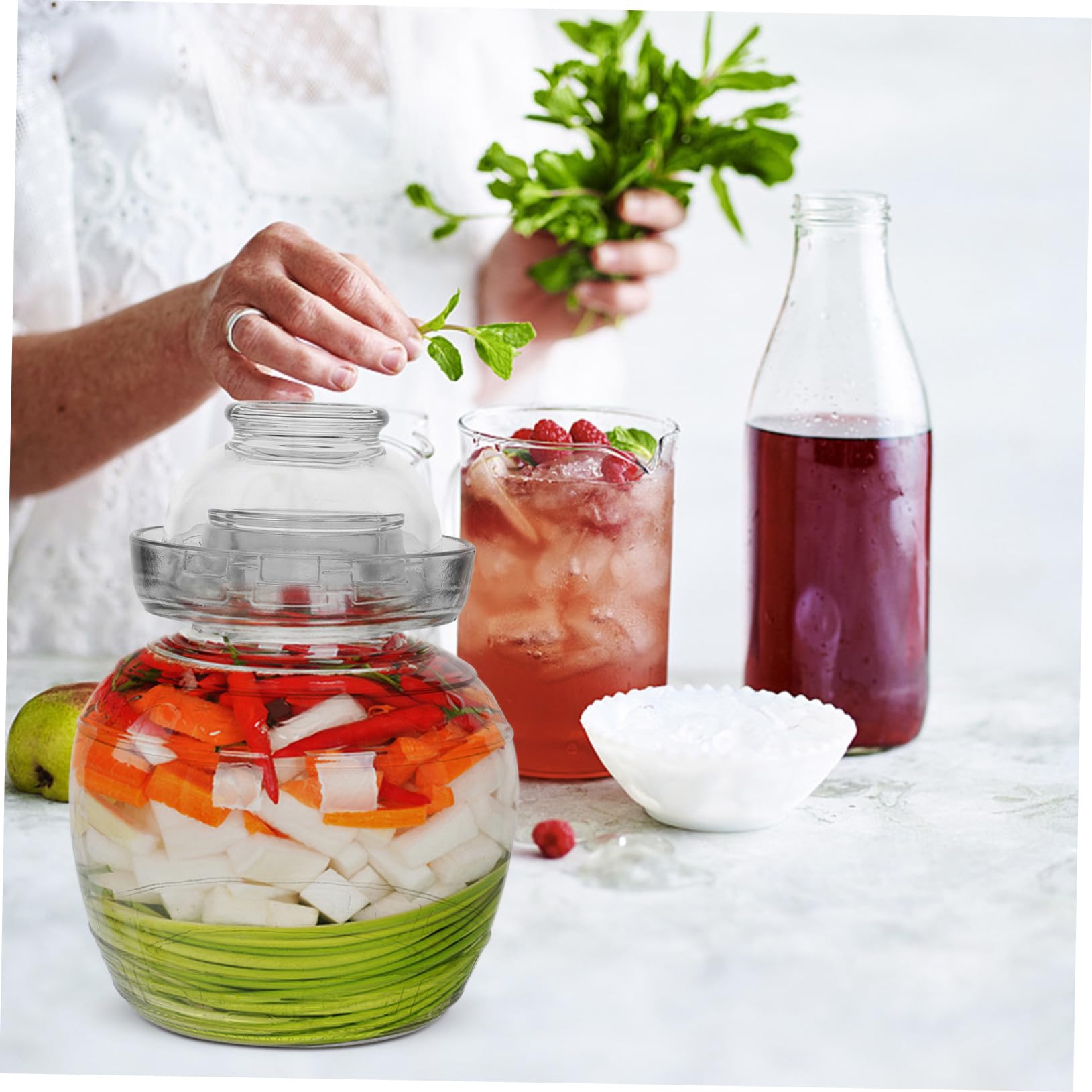 Garneck Tarro para Almacenar Alimentos de Vidrio 1, 5 L Tapa