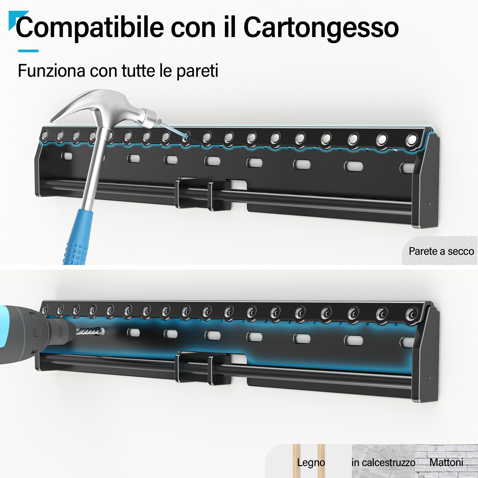 Supcline Supporto TV Parete da 26-65 Pollici fino a 70KG, Staffa TV Senza Viti Prigioniere con VESA Massimo 400x400mm, Porta TV a Basso Profilo in Cartongesso, Facile Installazione