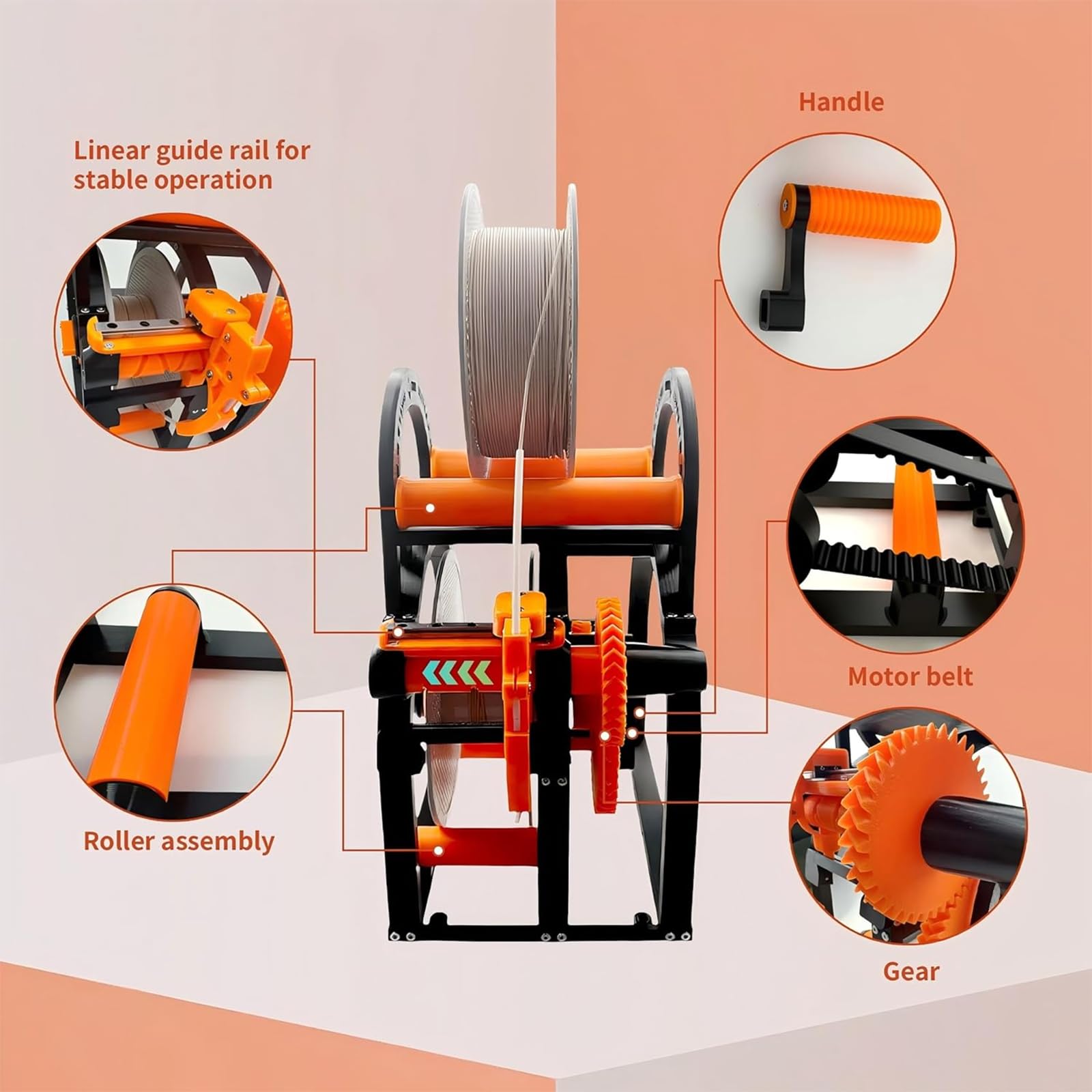 Bobina de filamento para impresora 3D, rebobinadora eléctrica para carrete de 1 kg, compatible con recambios de filamento para impresión 3D, soldadura, manualidades textiles