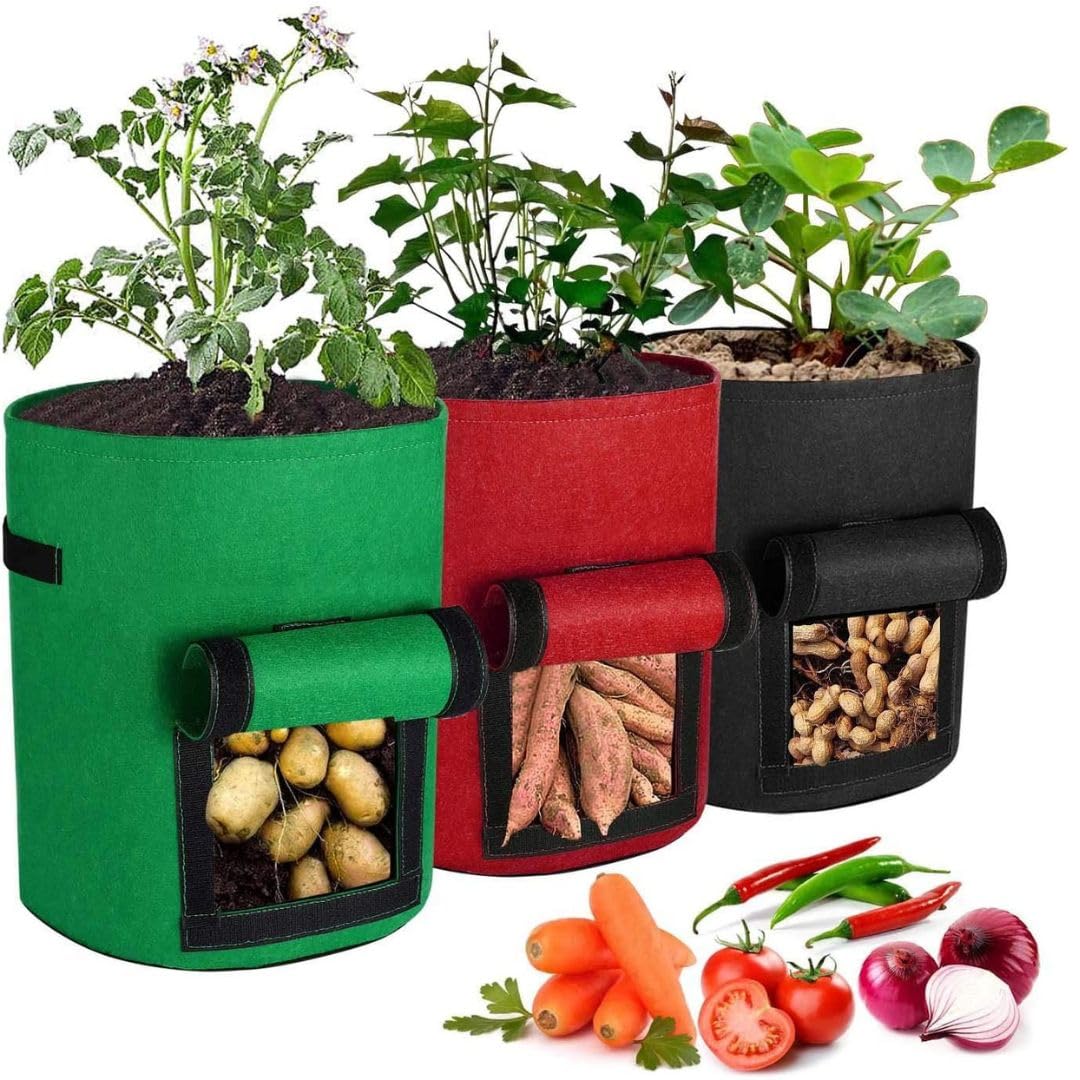 SYUTAM Premium Felt Potato Grow Bag, Potato Planter, Home Garden Bag, Fabric Planter, Eco-Friendly, Reusable Potato Sack, Grow Your Own Delicious Potatoes with Ease (B0CYCBZTB4) Amazon Price History, Amazon Price Tracker