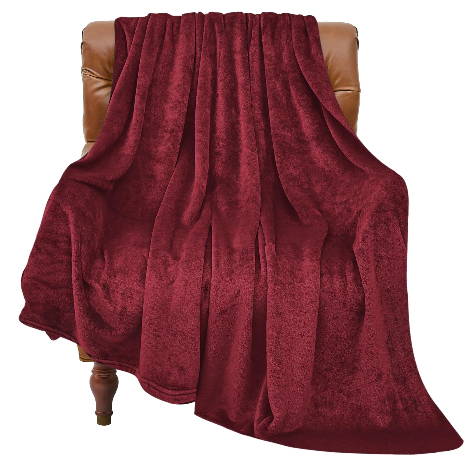 BEDELITE Fleece Blanket Burgundy Throw