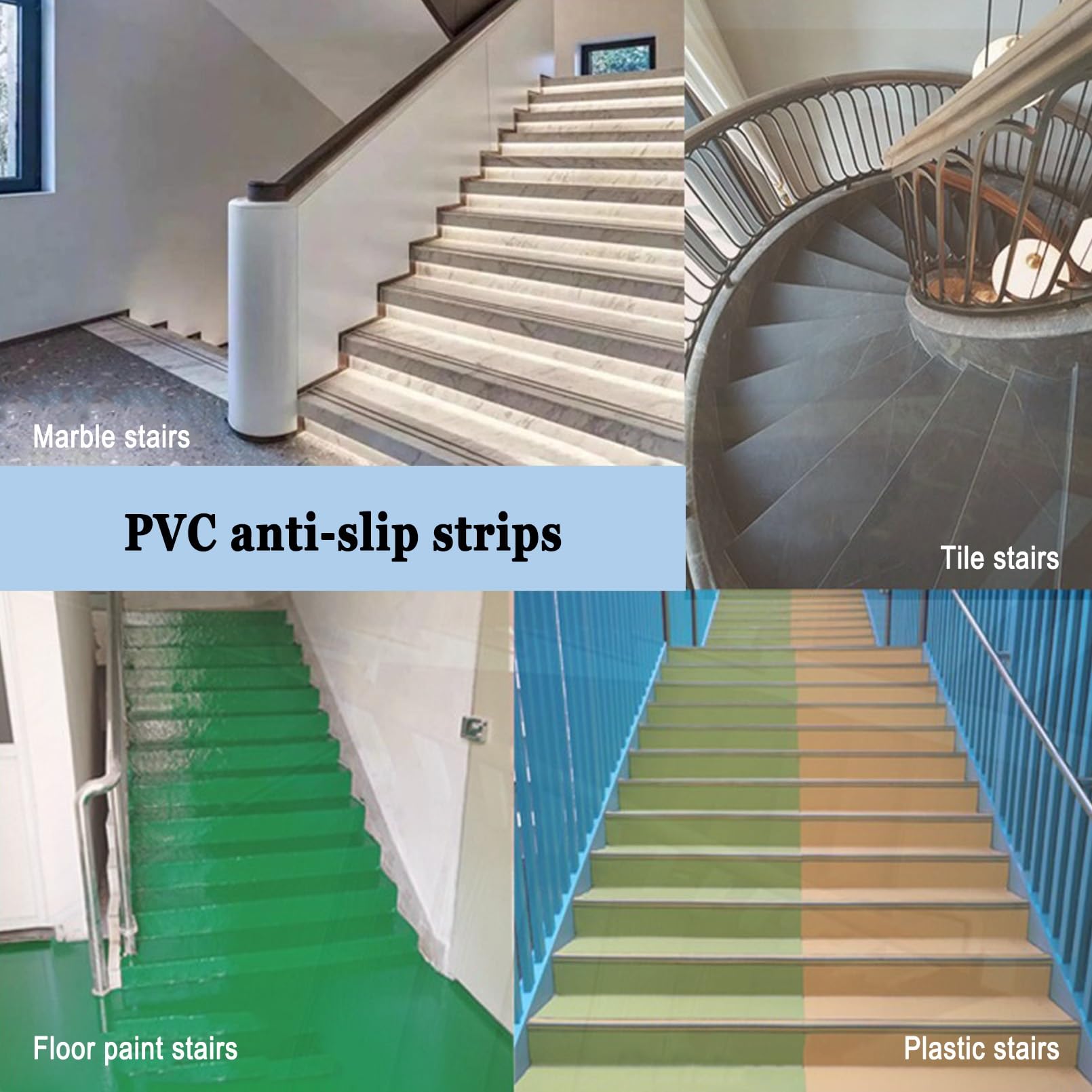 Perfil de Escalera de PláStico Autoadhesivo, Tiras Antideslizantes Para Peldaños, Para Escalones de Escaleras Y Borde de Piscina, Autoadhesivo de Borde Para Escaleras En Forma de L(Grayish blue,2.5m/9