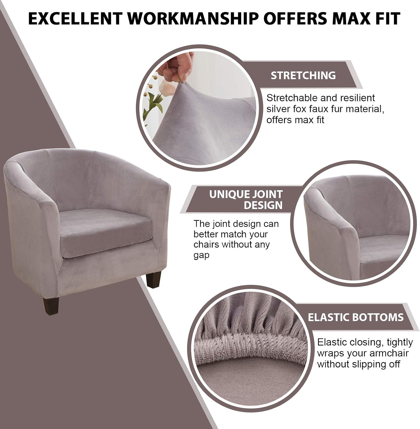 OKYUK 2 Pieces Tub Chair Covers - Image 5