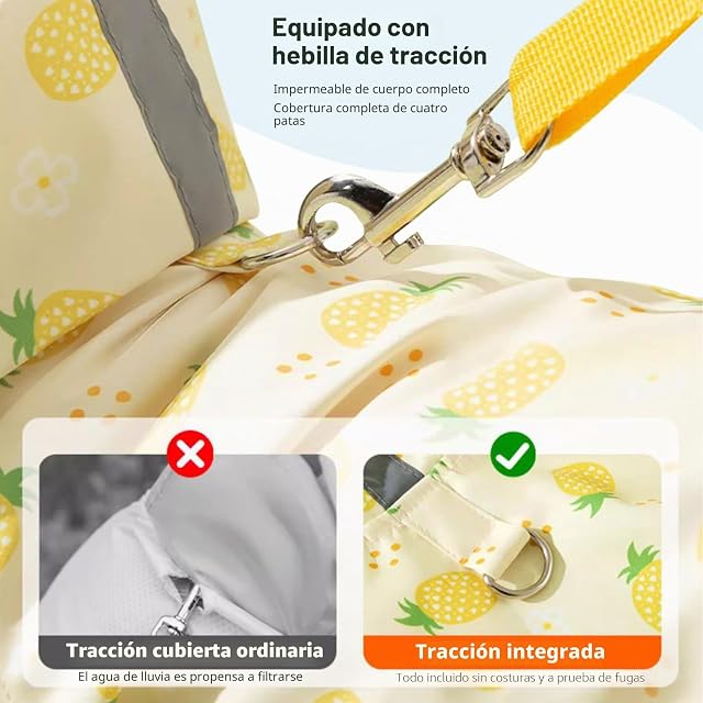 Foto 4 de 6 de PETCUTE Chubasquero para Perros con Capucha,Ajustable Impermeables para Perros con Banda Reflectante,Cuatro…