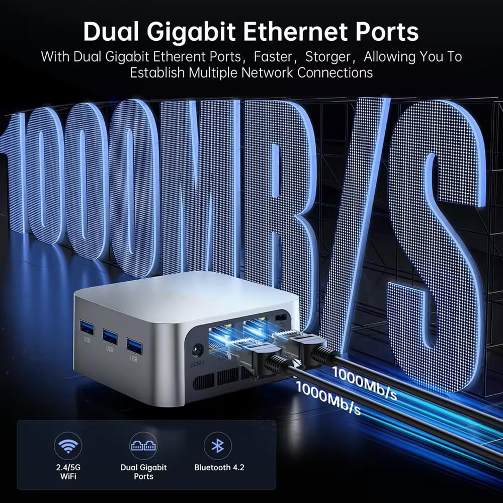 Mini PC T8Plus Processador Intel N95 de 12ª geração, 8GB, 256GB