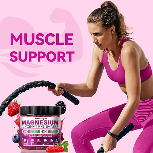 Miniatura 6 de Paquete de cápsulas y gomitas de complejo de magnesio 5 en 1, glicinato de magnesio de alta absorción, citrato, malato, L-treonato con vitamina B6 y