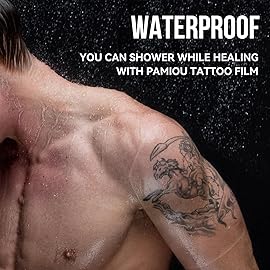 Pamiou Ultra-Thin Second Skin Tattoo Cover Up Patch 8 Inch x 2 Yards, 0.01mm Invisible Matte Tattoo Aftercare Bandage Wrap, Waterproof, Latex-Free, Protective Wrap for Skin Recovery