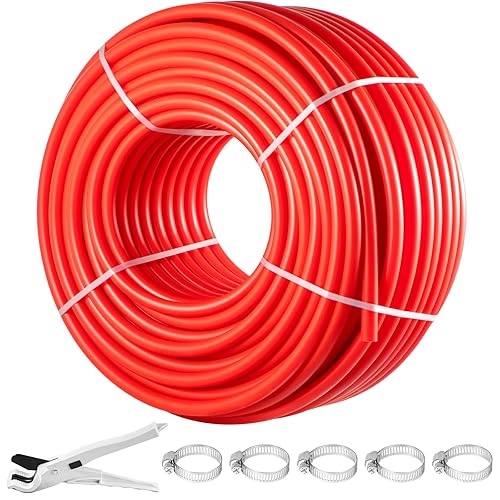 VEVOR Tubo PEX, tubo PEX de 1 pulgada x 500 pies, tubería PEX-B roja sin oxígeno, línea de agua PEX flexible para manguera de alcantarillado de RV,