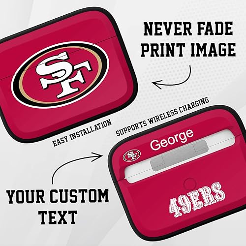 Miniatura 2 de GAME TIME San Francisco 49ers HDX - Funda con nombre personalizado compatible con Apple AirPods Pro