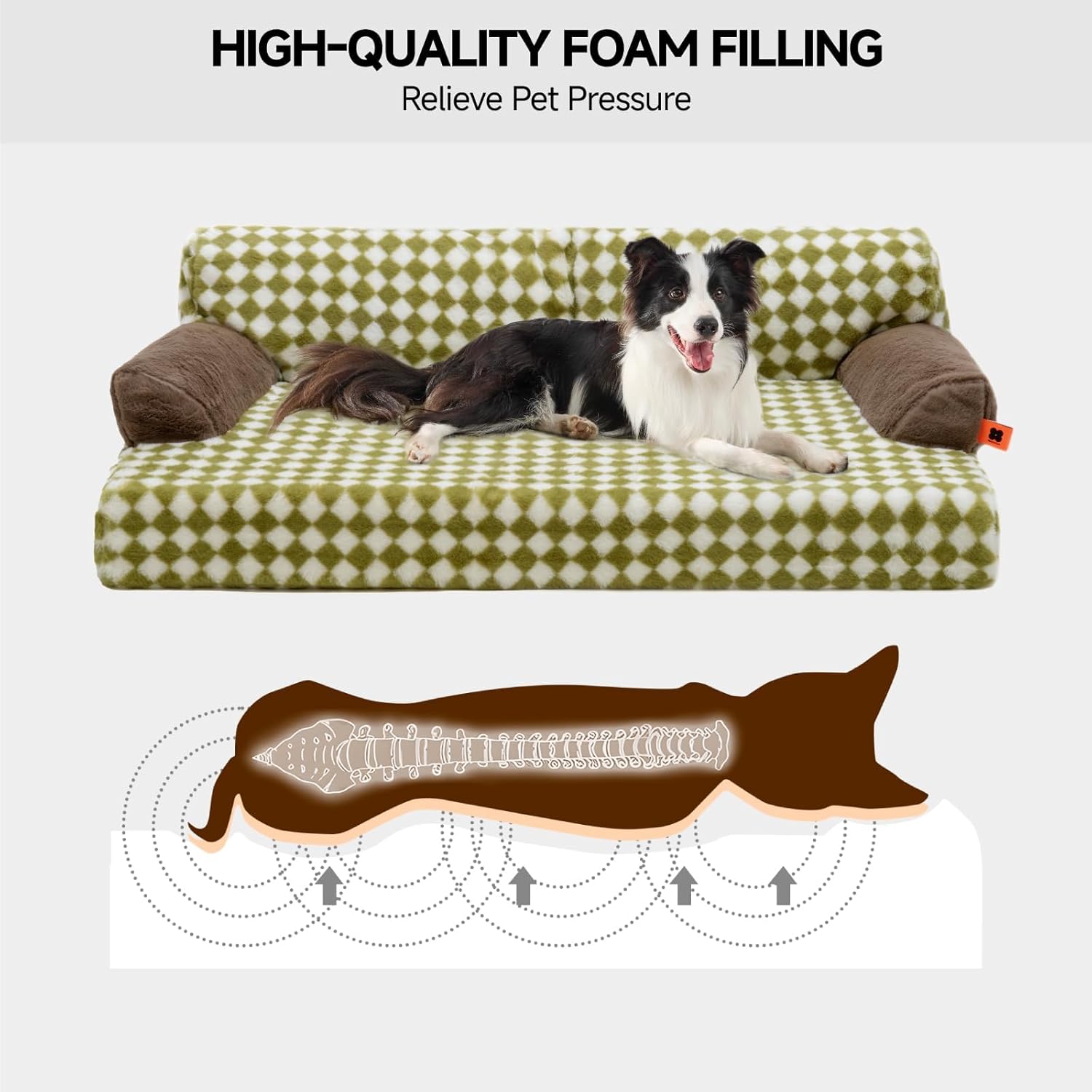review MEWOOFUN Orthopedic Dog Beds for Medium & Large Dogs with Removable & Washable Cover & Non-Slip Bottom, Dog Couch Sofa Bed for Pets Up to 85 lbs (L-40