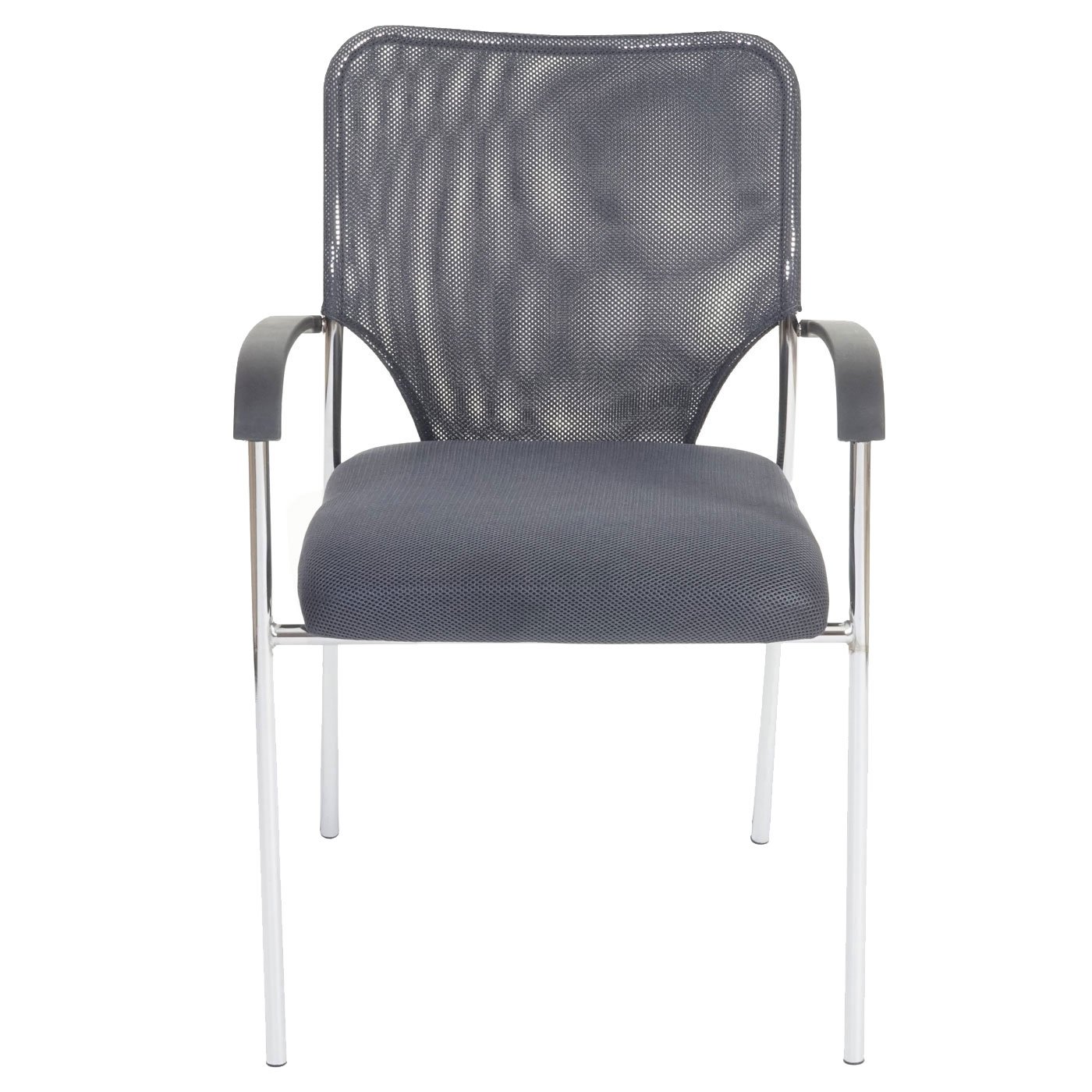 Lote de 4 sillas de conferencia/Visitor Tulsa, apilable, tejido – Asiento gris, respaldo gris