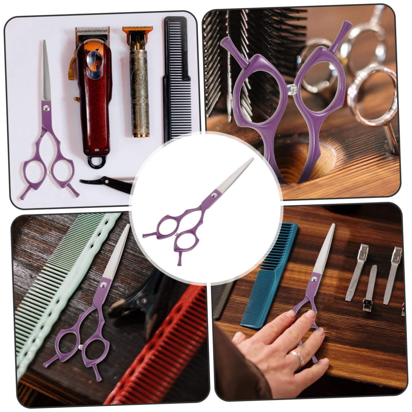 Didiseaon Tijeras de 6.5 Pulgadas de Acero Inoxidable de Corte de Pelo Agarre Cómodo y Superficie Lisa Profesionales para Salón de Peluquería