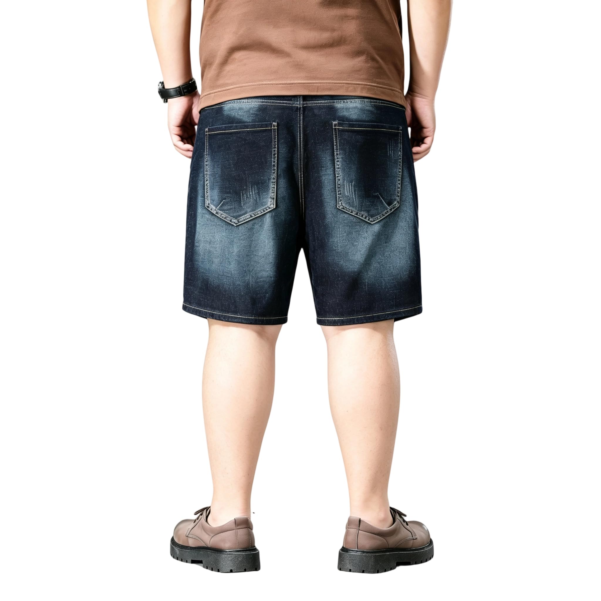 Shorts Vaqueros Hombre Talla Grande, Pantalones Cortos Vaqueros Hombre Verano Corte Amplio con Cordón