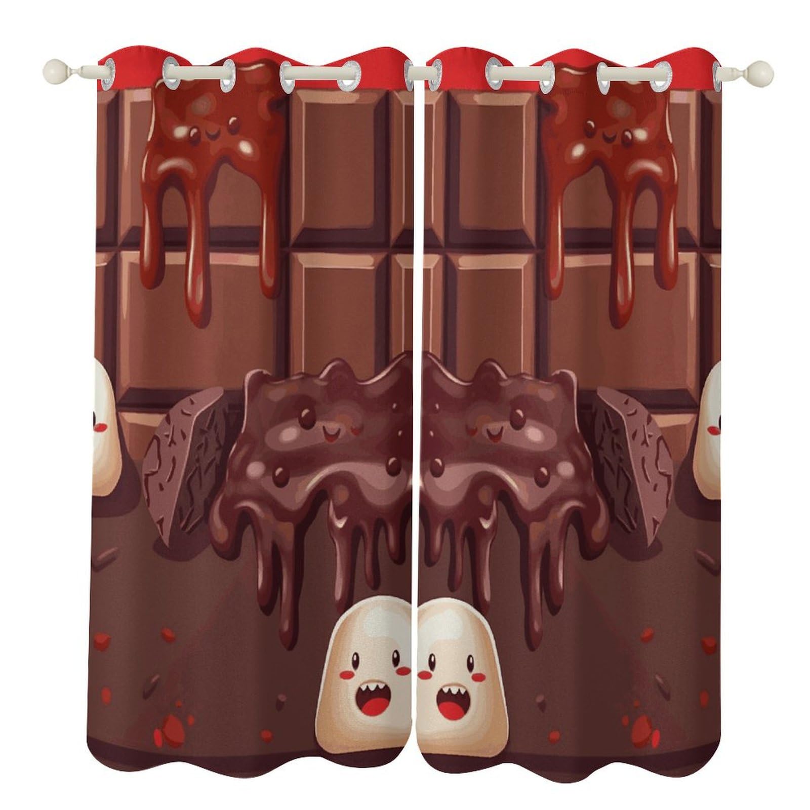 Rideaux occultants chocolat dessin animé pour créer un cocon dans le salon