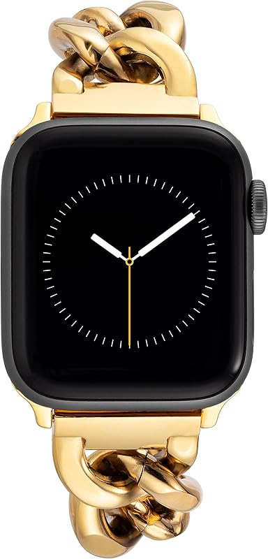Anne Klein Pulsera de cadena de moda para Apple Watch, segura, ajustable, correa de repuesto para Apple Watch, se adapta a la mayoría de las muñecas