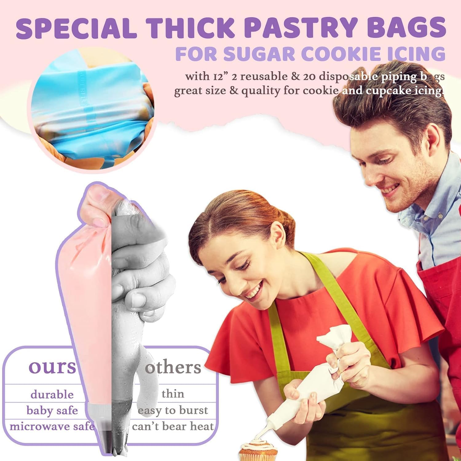 Cookie Decorating Kit 118pcs with Storage Case, Royal Sugar Piping Bags and Tips Icing Supplies Set, Turntable Scribe Decoration Tools for Kids & Cookie Holiday Christmas Valentine