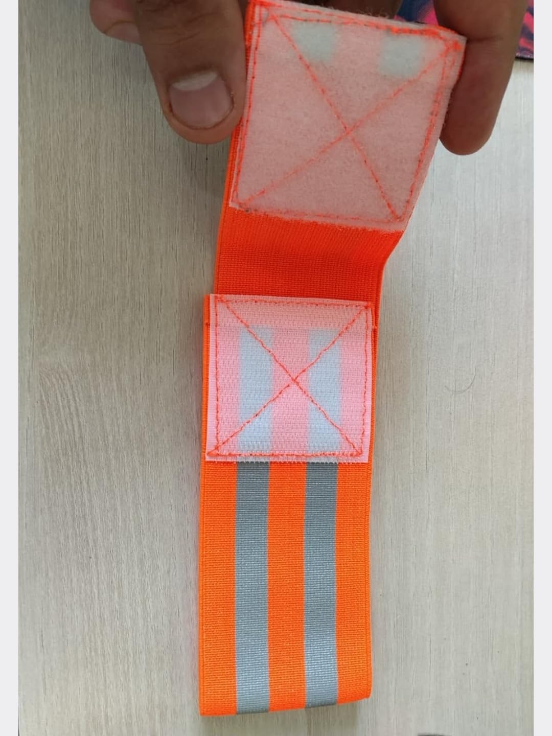 CLUB TWENTY ONE EN 20471 Reflective Safety Armband (Set of 2) for Arm & Calf | High Visibility HV Orange Stretch Band with Velcro | Ideal for Cycling, Jogging, Trenching & Night Outdoor Work 2
