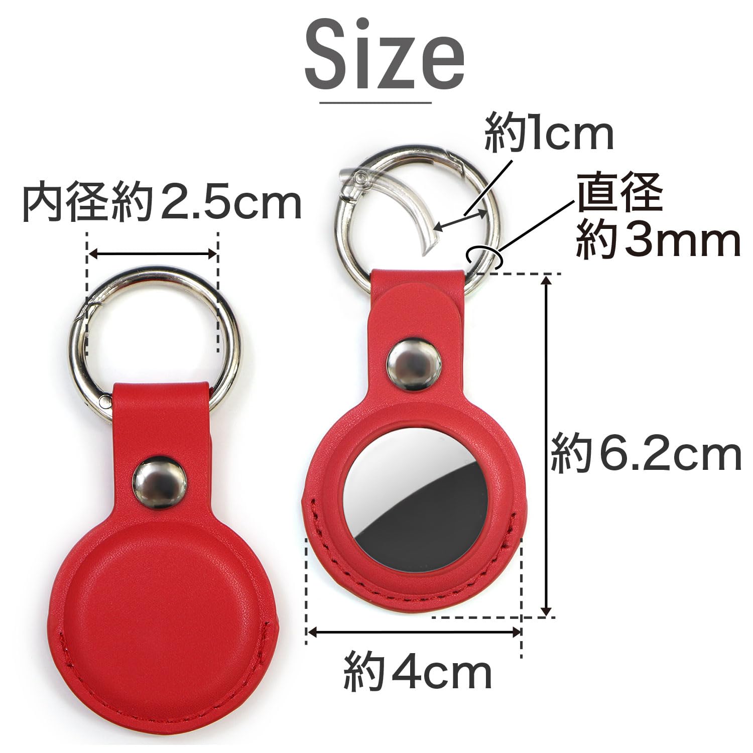 AirTagレザーキーリング〈レッド〉 新品 Apple AirTag レザーキリング レッド - メルカリ