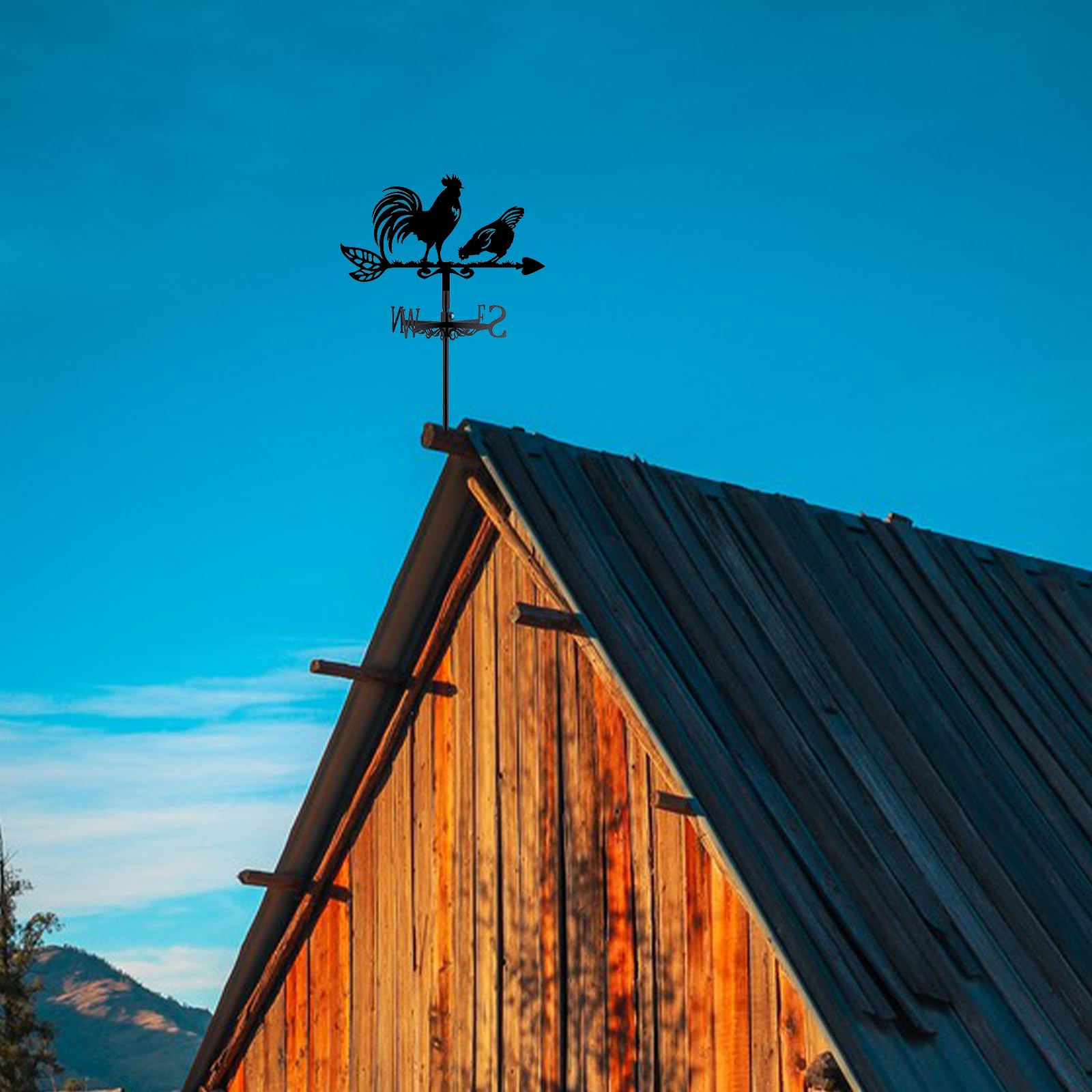 SUPERDANT Wetterfahne Schwarz - Metall Windfahne Für Dach & Garten