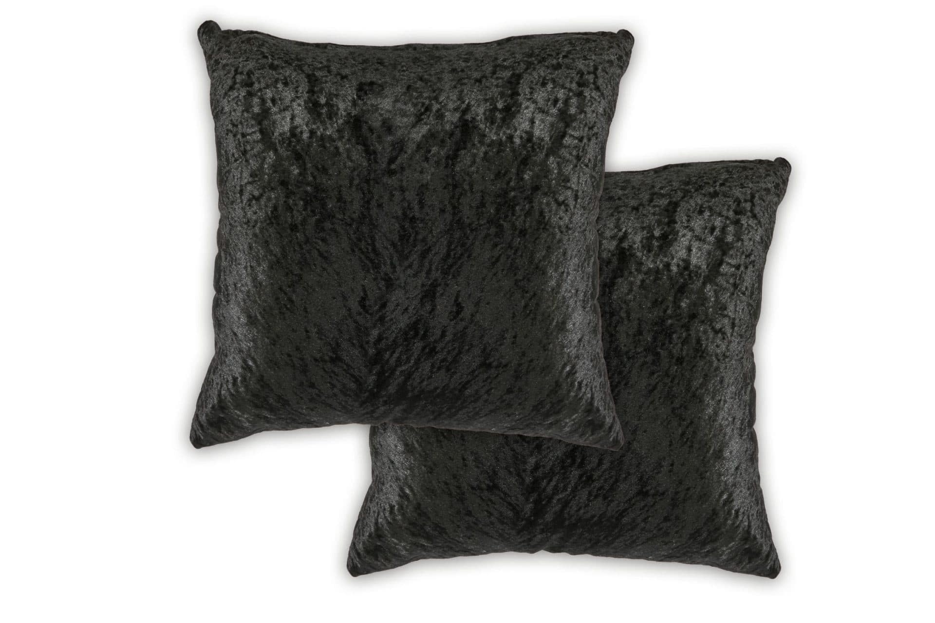 Lex's Linens Black Set Of 2 Crushed Velvet Cushion Covers (Black)