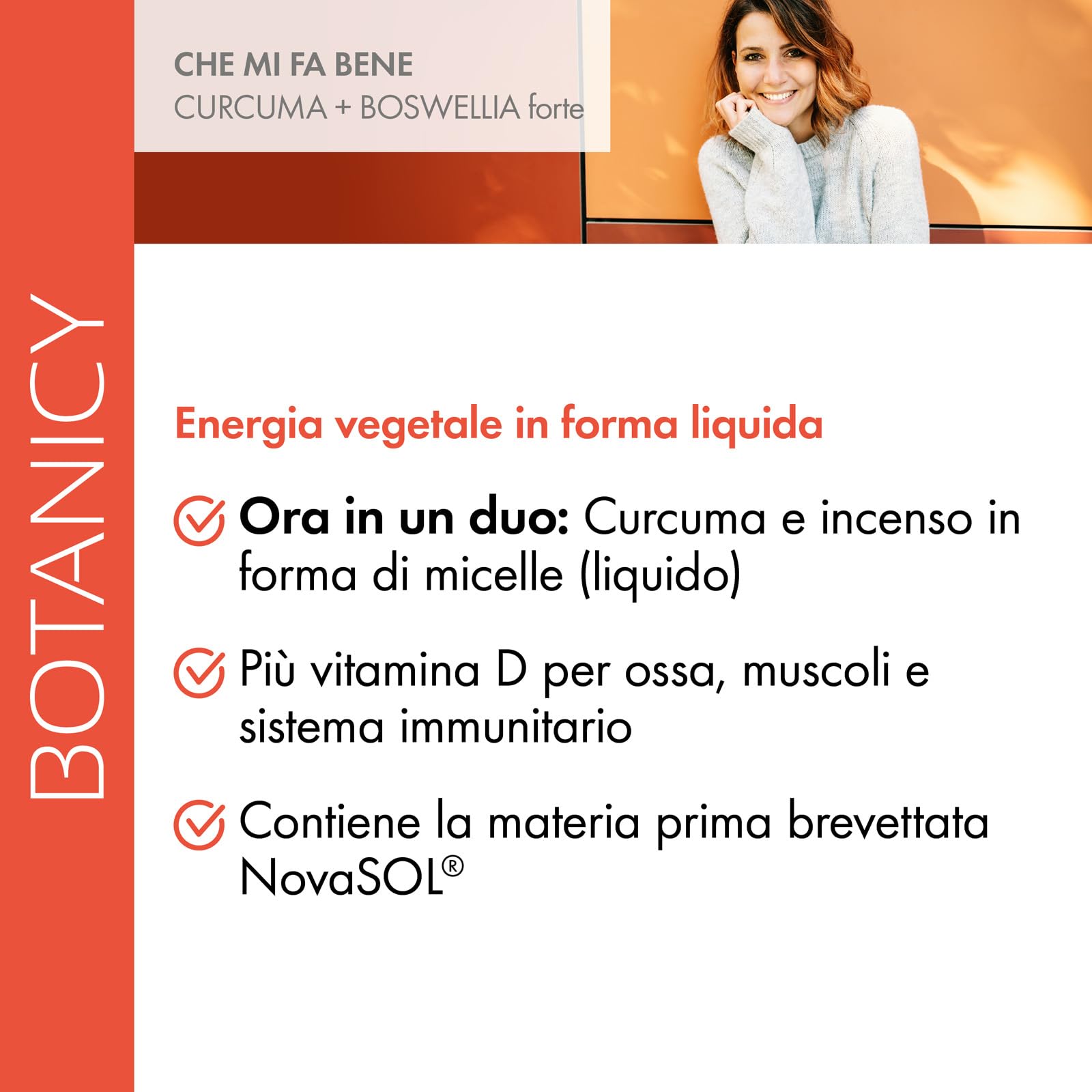 Botanicy CURCUMA + BOSWELLIA forte - 60 capsule di curcuma e incenso con materia prima NovaSOL - con vitamina D3 per ossa & muscoli - alta biodisponibilità, alto dosaggio