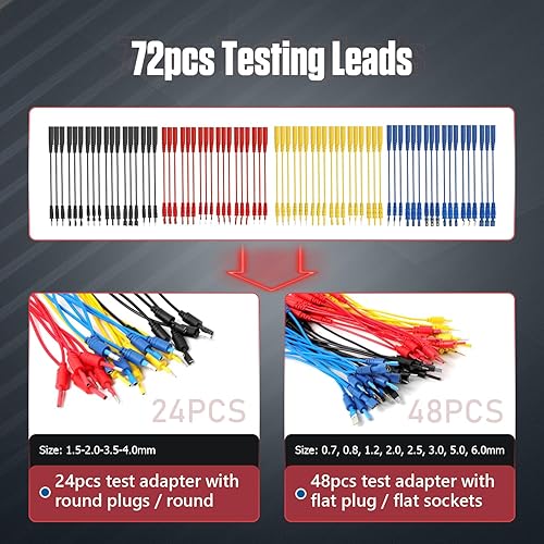 Miniatura 3 de Kit de cables de prueba de circuito automotriz, 104 piezas, cables de ruptura eléctrica, kit automotriz multifunción, herramientas de diagnóstico