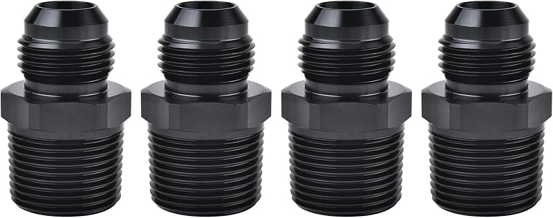 Adaptador de conexão EVIL ENERGY 10AN macho flare para 3/4 NPT – alumínio preto, kit com 4 unidades