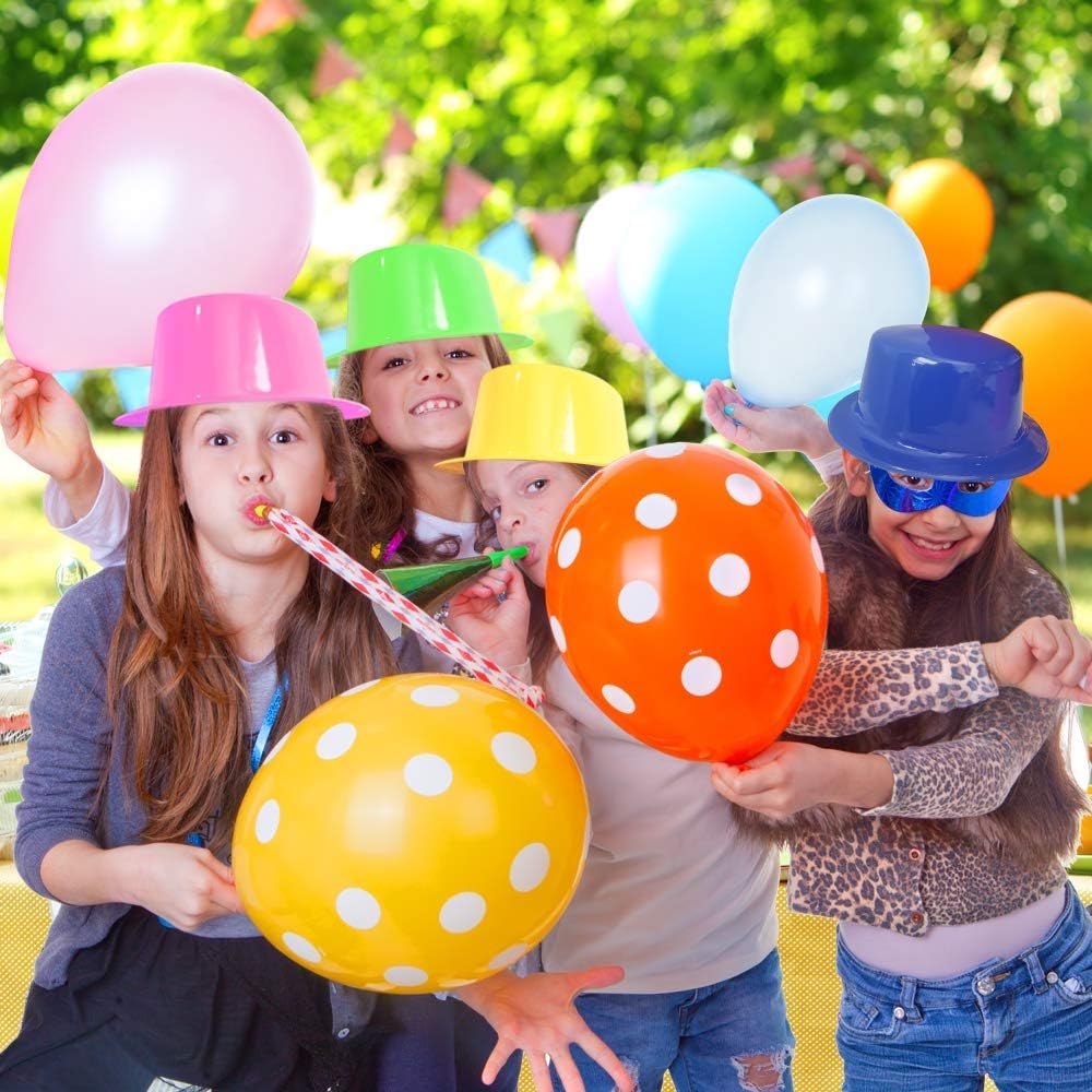 ArtCreativity Neon Plastic Top Hats, Set of 12, Vibrant Party Hats for Kids, Durable and Comfortable, Neon Supplies and Accessories for Birthday Party, Wedding, Mardi Gras, Halloween : Toys & Games