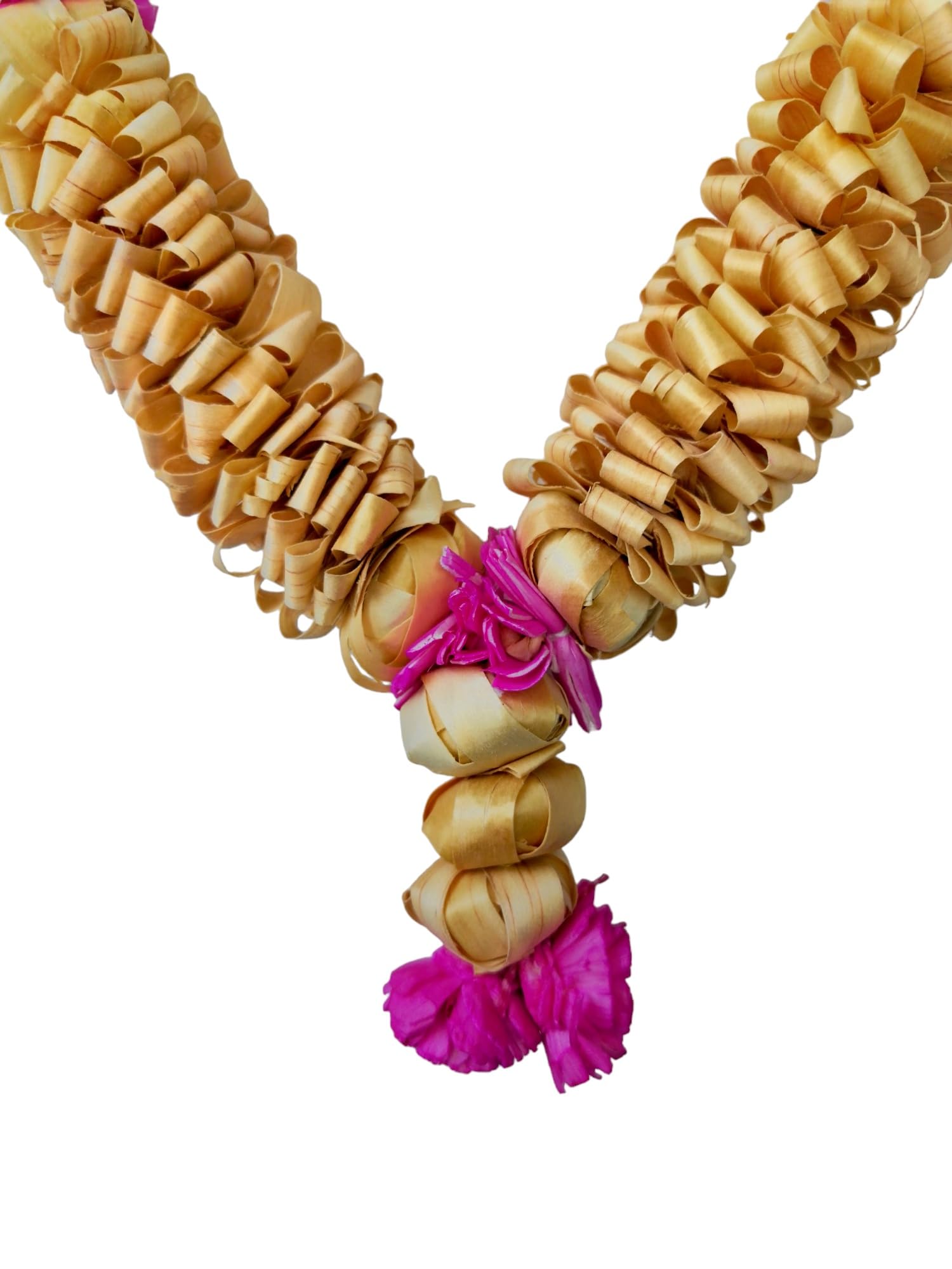 Wooden Chilaka Garland for Photo Frame Decoration | Traditional Wooden Beads Mala for God & Pooja Photo Frames | Handmade Decorative Sandalwood Garland 3