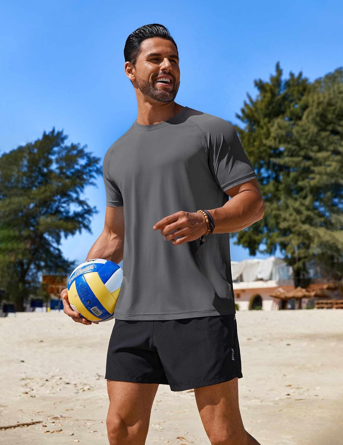 COOFANDY Mens Swim Shirt UPF 50+ Rash Guard Beach Tshirt Workout Quick Dry T Shirts for Running, Surfing and Hiking