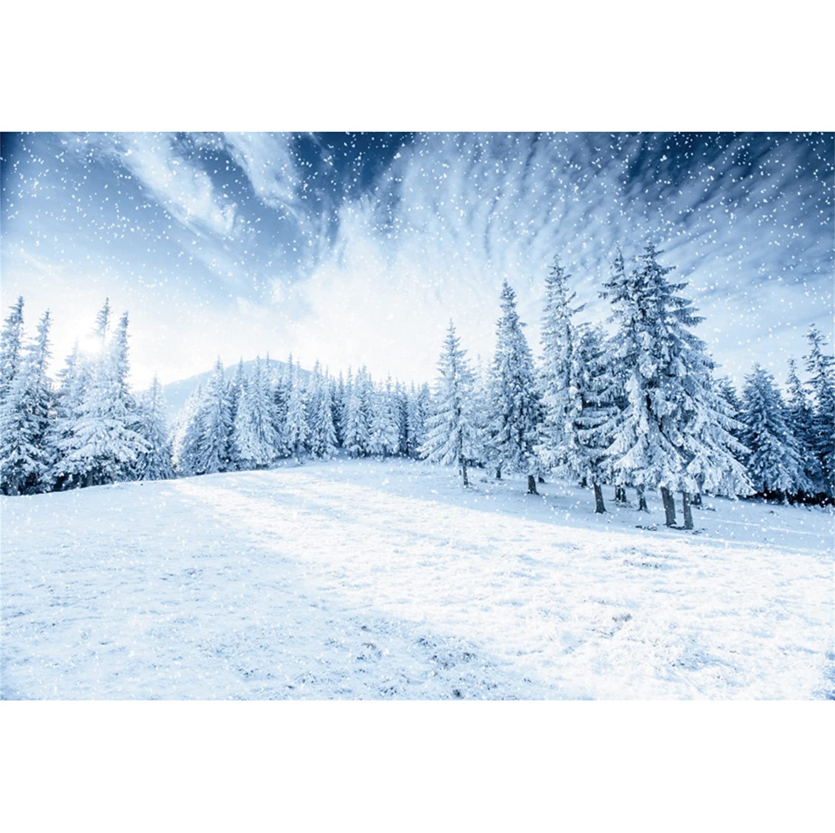 Winterlandschaft Hintergrund 3 X 2,4 M – Schneefall, Wald, Schneebedeckte Bäume Für Fotografie & Deko