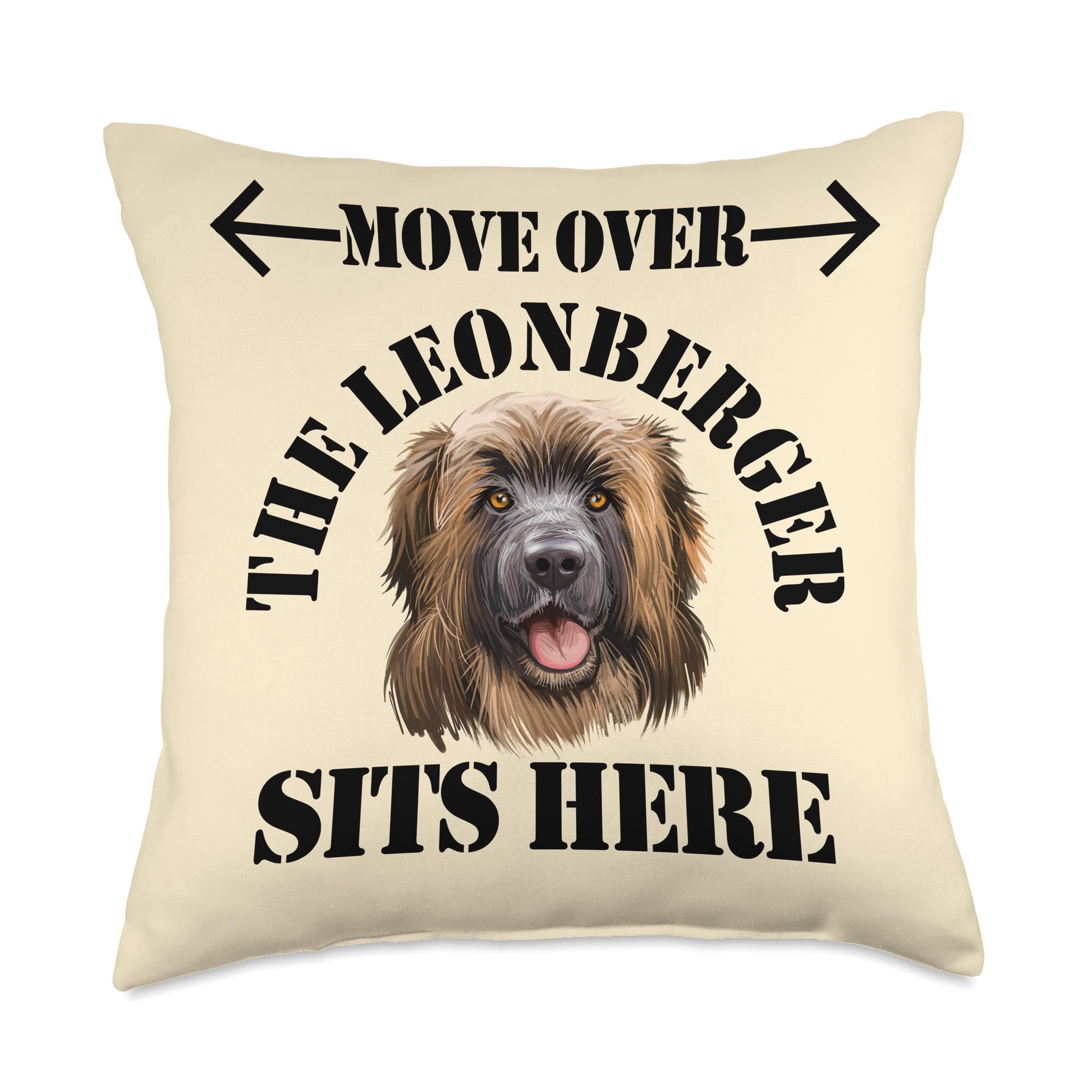Move Over The Leonberger Sits Here Funny Leonberger Dog Throw Pillow