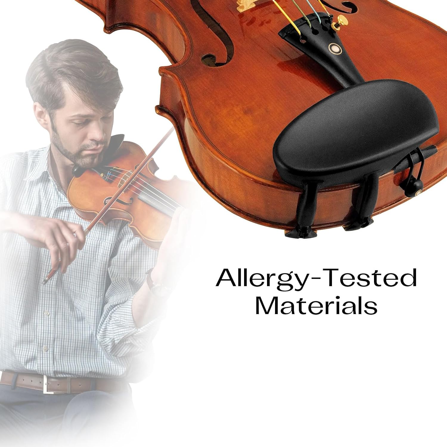 Wittner Hypoallergenic Plastic Violin Chinrest - Side Mounted | 4/4 Size | Allergy-Safe Comfort Design