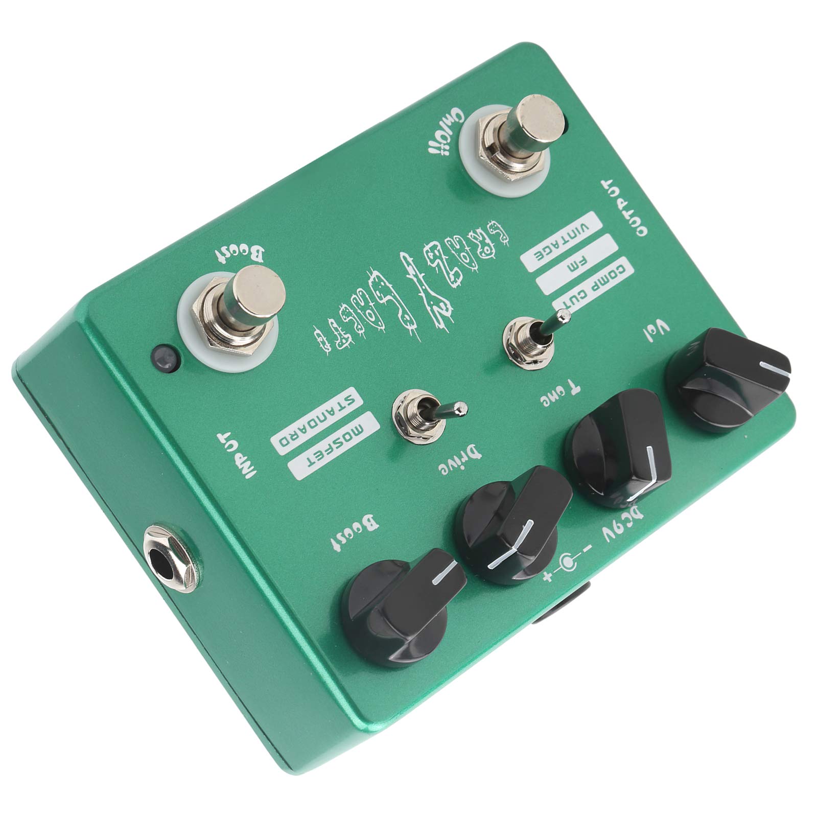 Pedał Przesterowania Gitary Elektrycznej z Trybami Vintage i Clean Boost 4 Pokrętła 2 Przełączniki dla Gitarzystów