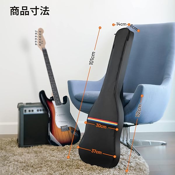 Amazon.co.jp_ CAHAYA ギターカバー エレキギター 防水 雨 GUITAR COVER 防塵 クッション無い簡素なタイプ ソフトケース 大容量ポケット付き 肩掛け 手提げ CY0308