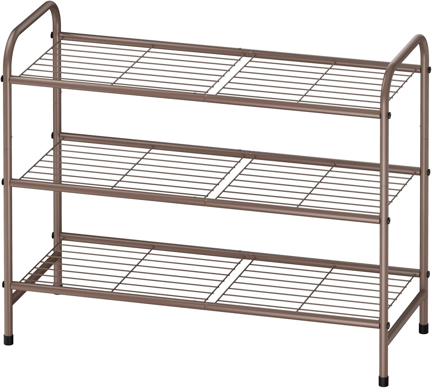 Kitsure Shoe Rack - Stainless Steel Shoe Organizer, Sturdy Shoe Rack for Closet and Front Door Entrance, Free Standing Shoe Shelf, Closet Organizers and Storage, Brown