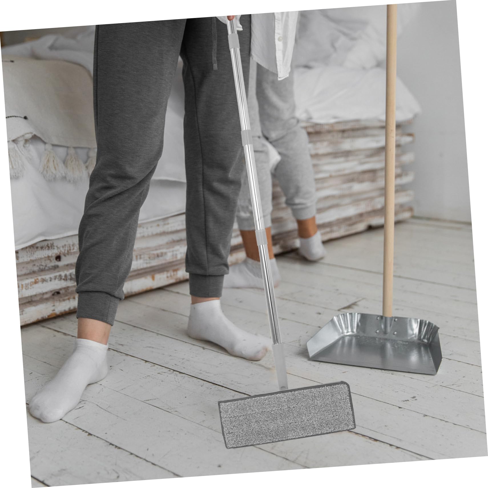 Trapeador Plano de Microfibra con Cubo y Escurridor Juego de Fregona Super Absorbente para Limpieza de Pisos , Paredes y Ventanas en Hogares y Oficinas