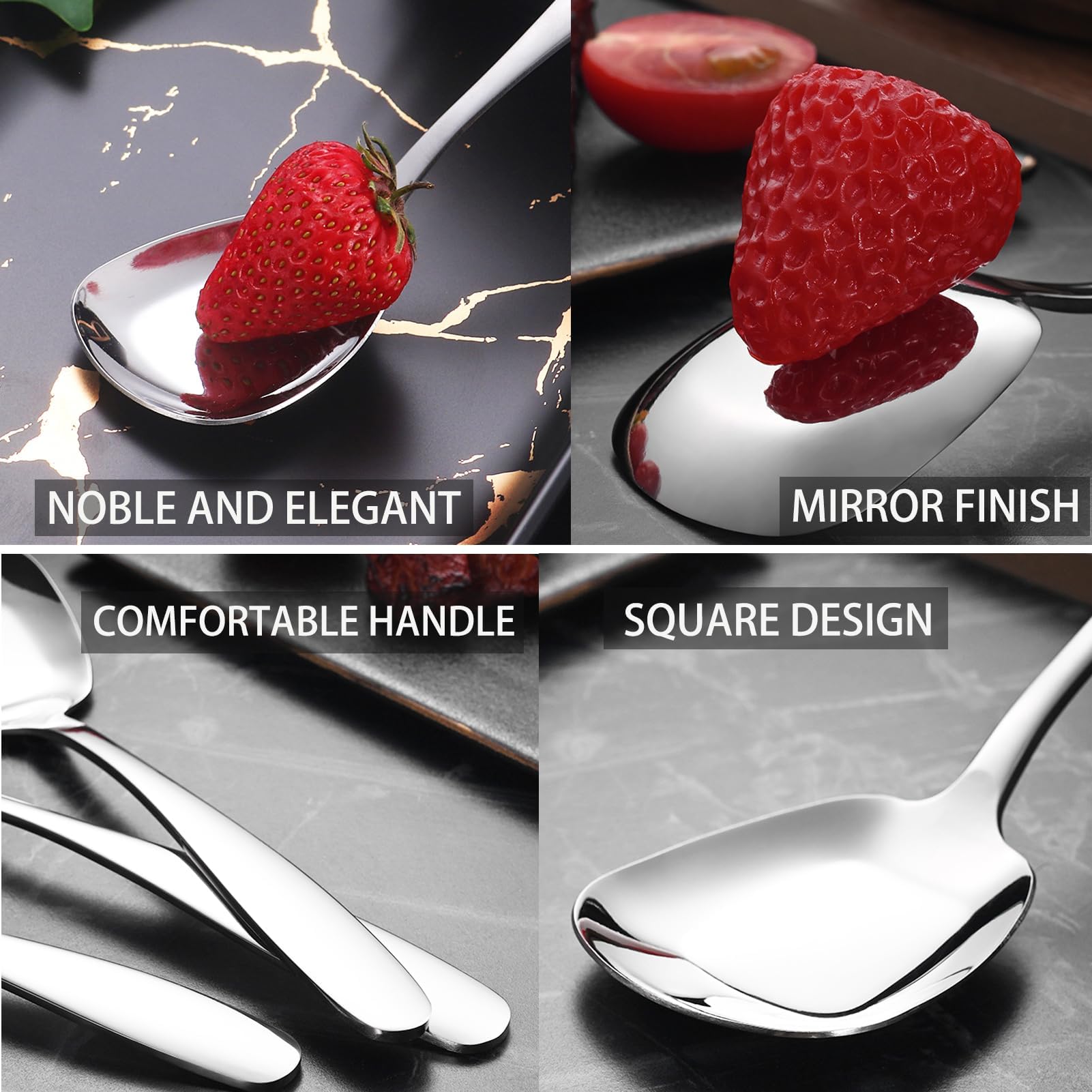 MIUPOO Square Spoons - Korean Style Stainless Steel -3