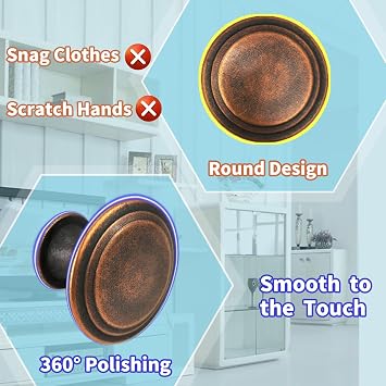 8 Pack Dresser Knobs,Kitchen Cabinet Knobs,Antique Brass Drawer Knobs,as The Replacement Knobs for Dresser,Desk,Kitchen Cupboard,Bathroom Cabinet,Vanity,Bifold Closet Door (Bronze-8 Pack)