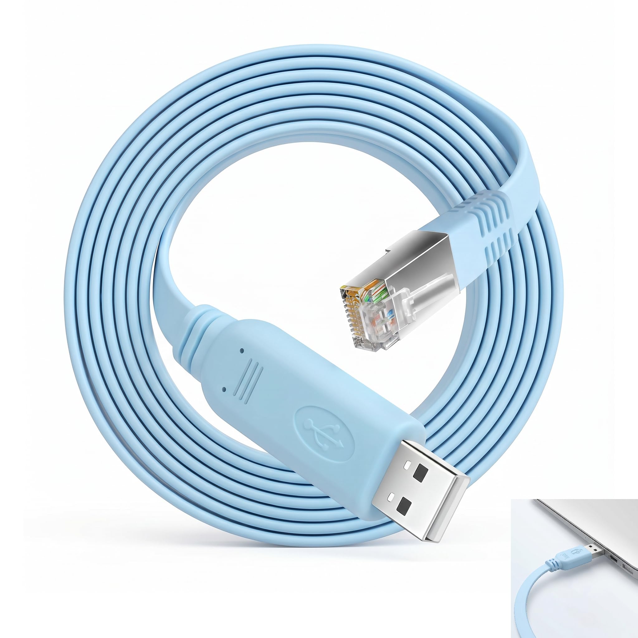 Konsolenkabel USB zu RJ45, USB zu RJ45 Kabel mit FT232 Chip, USB Console Cable für Router Switch Firewall, Netzwerk Konfigurationskabel RS232 Serial Adapter für Windows Linux Mac OS, Plug y Play 1.5 m