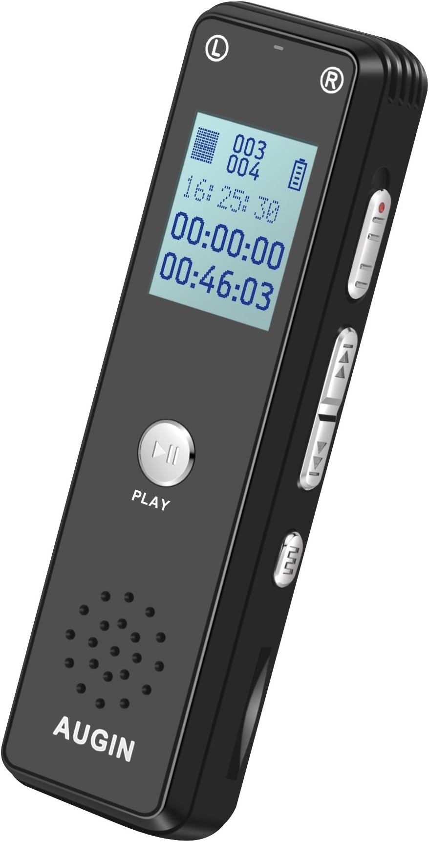 Digital Voice Recorder Spy Voice Activated Audio Recorder Dictaphone 8GB for Lectures Meetings,Small Recording Devices Hidden Mini Recorder with Microphone MP3 Player SD Card Slot by AUGIN