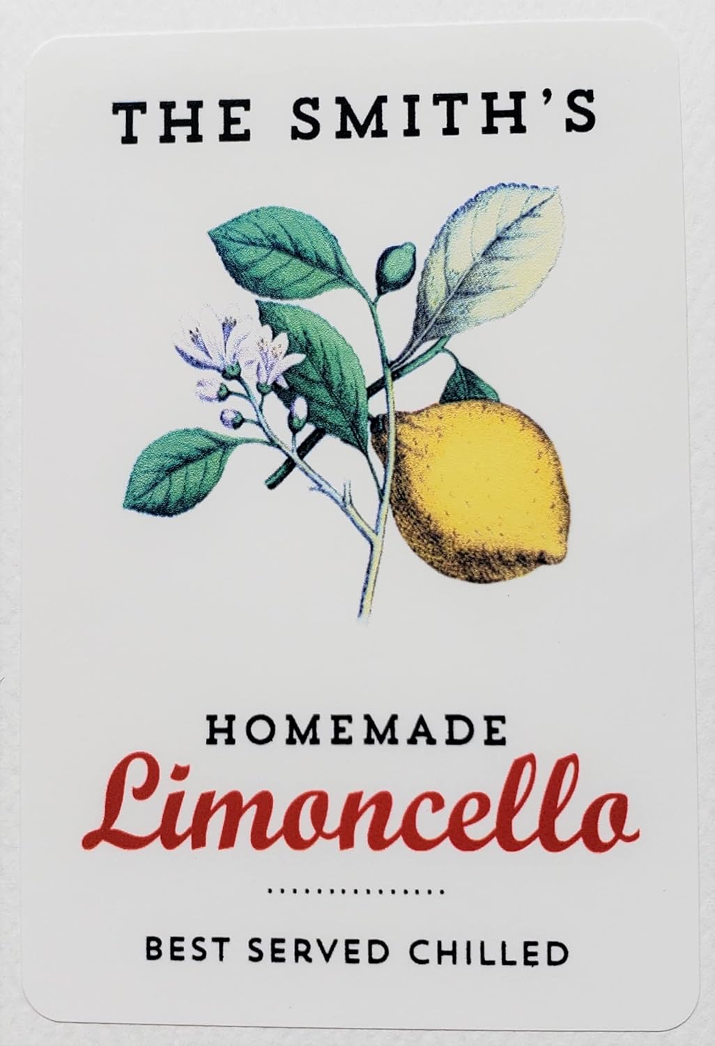 Personalized Limoncello Labels, Retro Style, 2" X 3" - 18 PER PKG