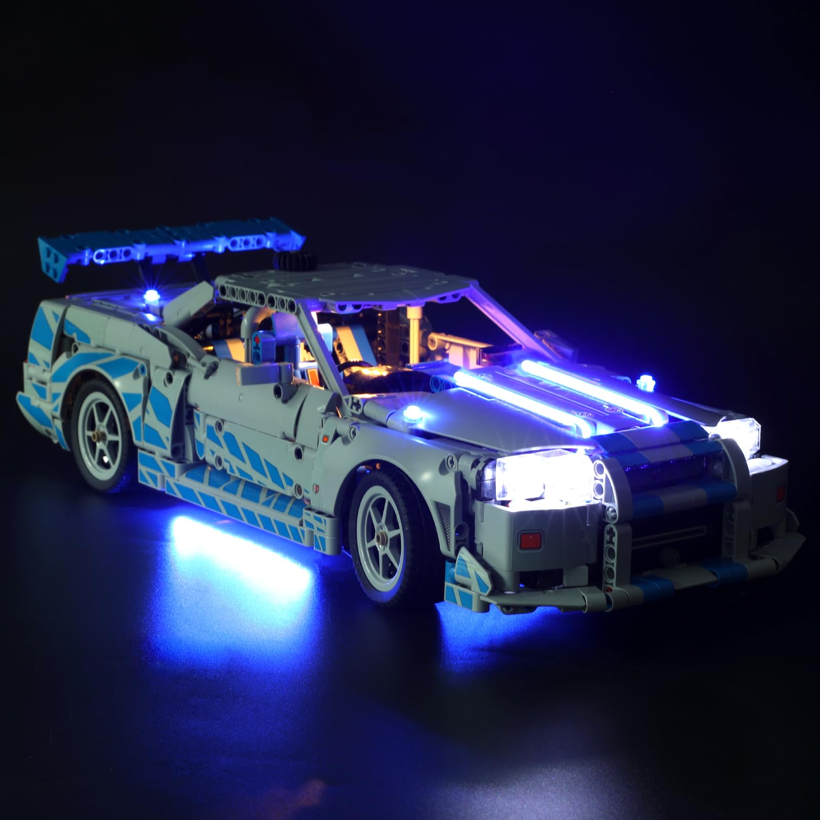 LED Light Kit Compatible with Lego 42210 2 Fast 2 Furious Nissan Skyline GT-R (R34), Upgrade Lighting compatible with Lego 42210 Car Building (Lights Only, No Model) - Standard Version