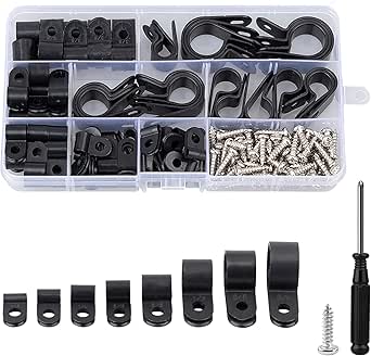 Sourcing Map Nylon R-Kabelklemmen 20 Stück – 15 Mm, Für Kabelmanagement, Einfach Zu Montieren